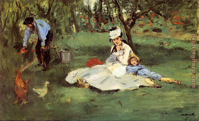 Edouard Manet The Monet Family In The Garden